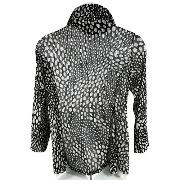 DAMEE Inc Womens M Mesh Sheer Wired Adjustable Double Stand up Collar Jacket Top - Picture 2 of 16